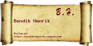 Bendik Henrik névjegykártya